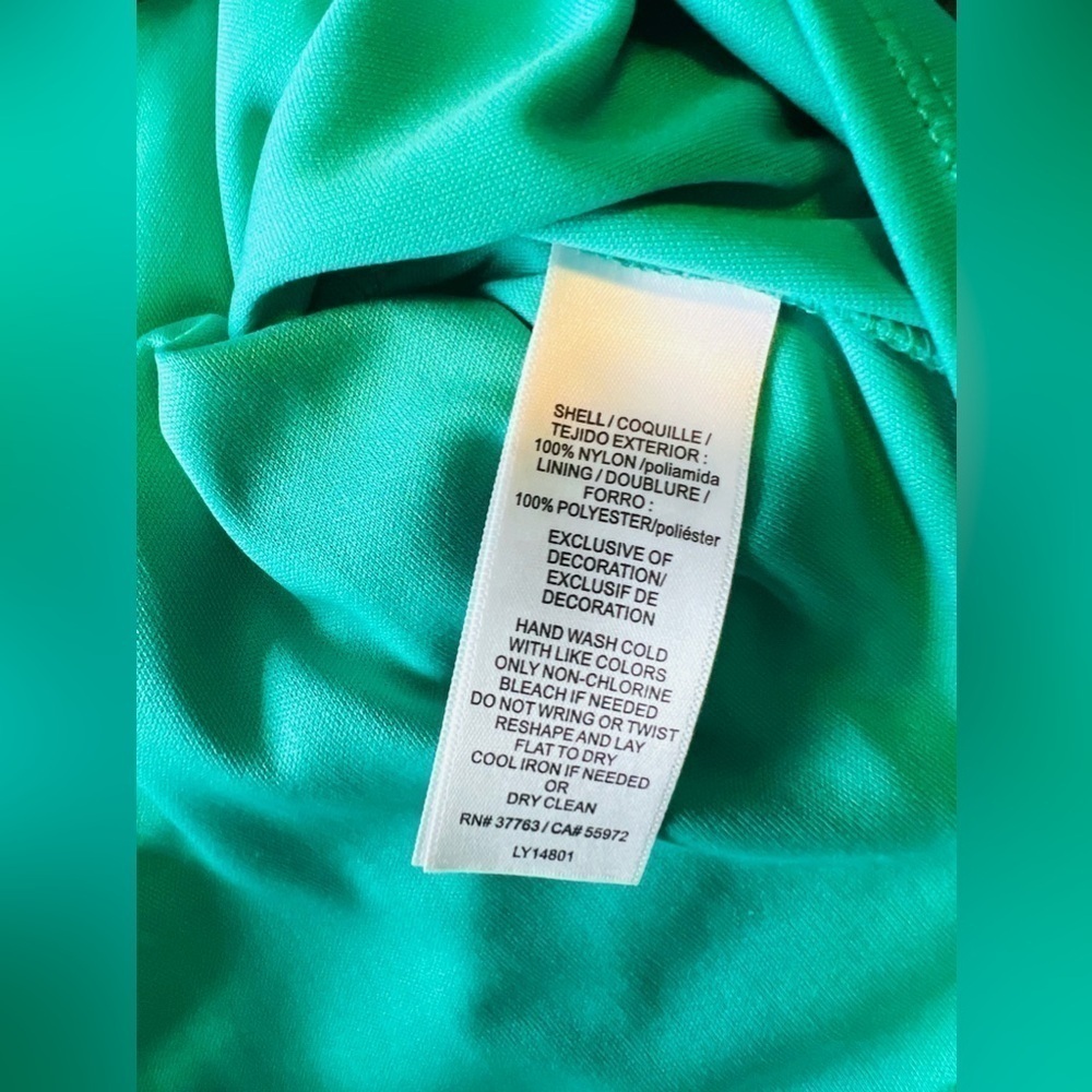 Laundry By Shelli Segal Lace Teal Crochet Dress size 0 - Picture 8 of 8